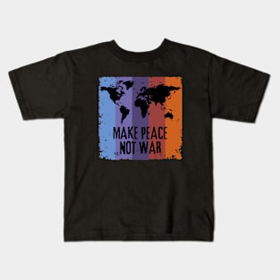 Make Peace Not War World Map Kids T-Shirt